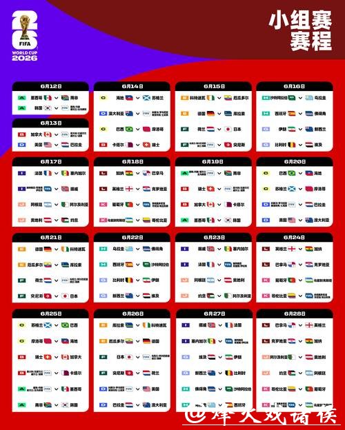2026世界杯直播:赛程时间安排一览 2026世界杯直播:赛程时间安排一览
